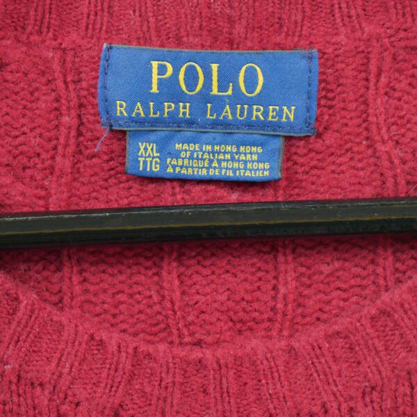 Pull homme manches longues rouge Polo Ralph Lauren Col Rond