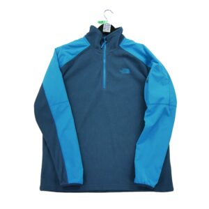 Pull polaires homme manches longues bleu The North Face Col Montant