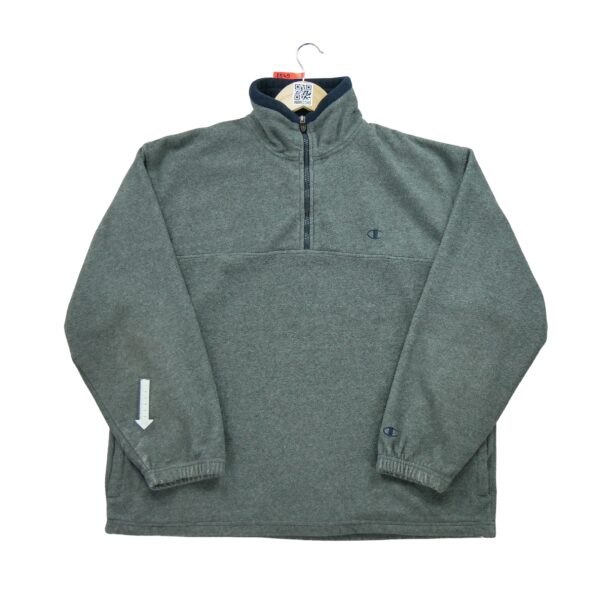 Pull polaires homme manches longues gris Champion Col Montant