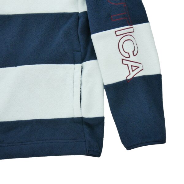 Pull polaires homme manches longues marine Nautica Motif a rayures Col Montant