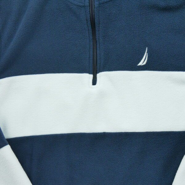 Pull polaires homme manches longues marine Nautica Motif a rayures Col Montant