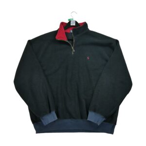 Pull polaires homme manches longues noir Polo Ralph Lauren Col Montant