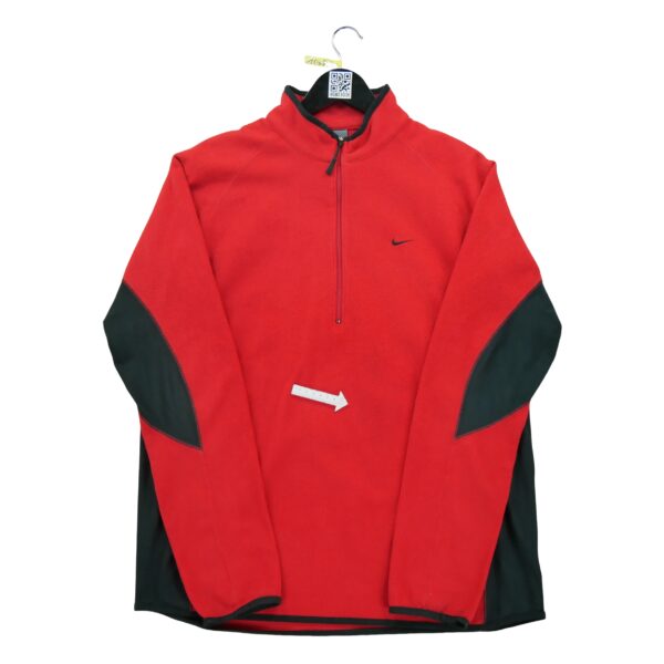 Pull polaires homme manches longues rouge Nike Col Montant