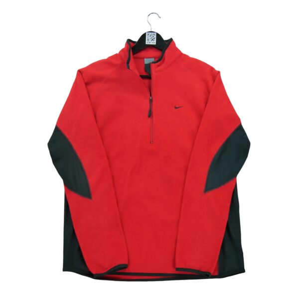 Pull polaires homme manches longues rouge Nike Col Montant