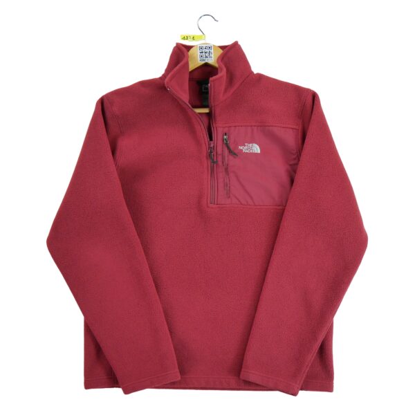 Pull polaires homme manches longues rouge The North Face Col Montant