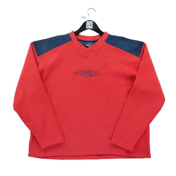 Pull polaires homme manches longues rouge Umbro Col V