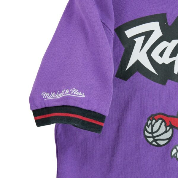 Sweat a capuche homme manches courtes violet Mitchell and Ness Motif imprime Col Rond Equipe Toronto Raptors