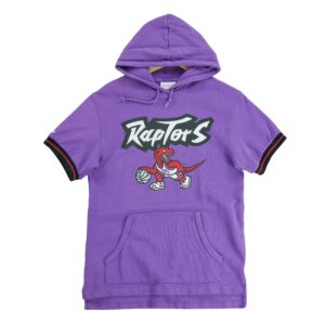 Sweat a capuche homme manches courtes violet Mitchell and Ness Motif imprime Col Rond Equipe Toronto Raptors
