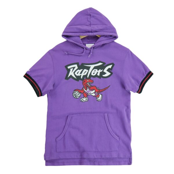Sweat a capuche homme manches courtes violet Mitchell and Ness Motif imprime Col Rond Equipe Toronto Raptors