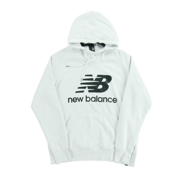 Sweat a capuche homme manches longues blanc New Balance Motif imprime Col Montant