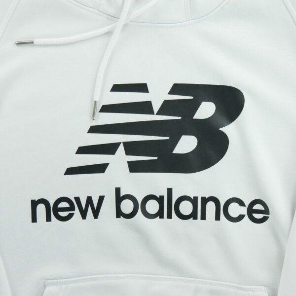 Sweat a capuche homme manches longues blanc New Balance Motif imprime Col Montant