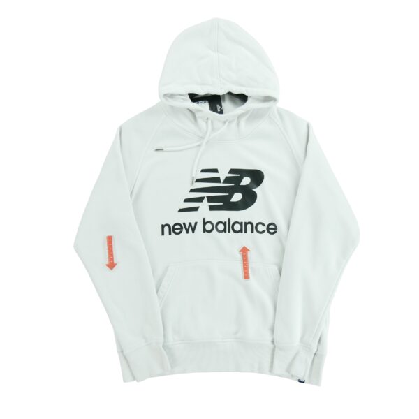 Sweat a capuche homme manches longues blanc New Balance Motif imprime Col Montant