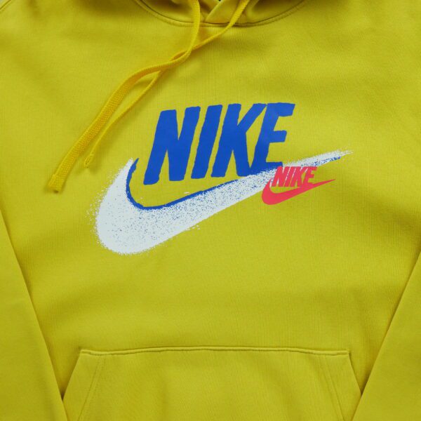 Sweat a capuche homme manches longues jaune Nike Motif imprime Col Rond