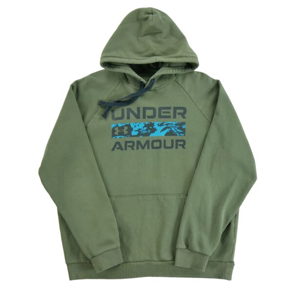 Sweat a capuche homme manches longues kaki Under Armour Col Rond