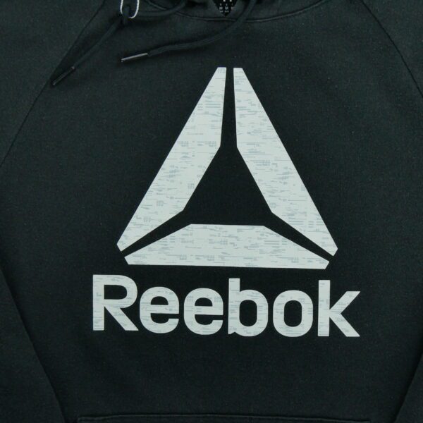 Sweat a capuche homme manches longues noir Reebok Motif imprime Col Rond