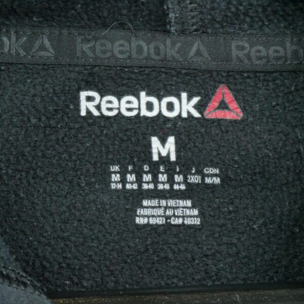 Sweat a capuche homme manches longues noir Reebok Motif imprime Col Rond