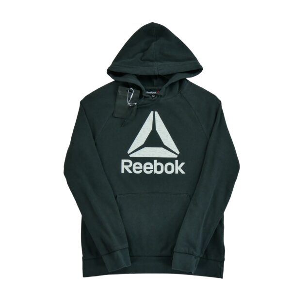 Sweat a capuche homme manches longues noir Reebok Motif imprime Col Rond