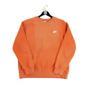 Sweat a capuche homme manches longues orange Nike Col Rond