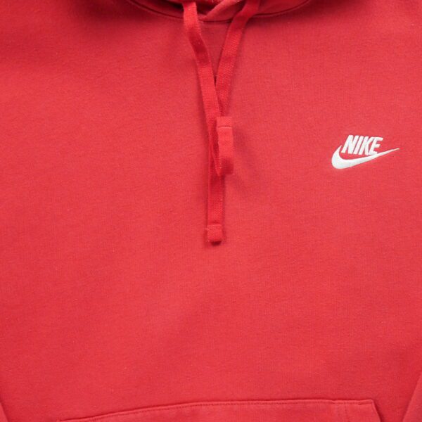 Sweat a capuche homme manches longues rouge Nike Col Rond