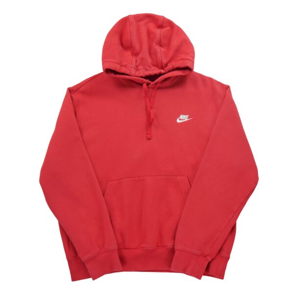 Sweat a capuche homme manches longues rouge Nike Col Rond