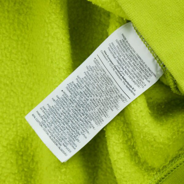 Sweat a capuche homme manches longues vert fluo Nike Col Rond