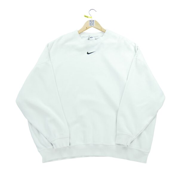 Sweat homme manches longues blanc Nike Col Rond