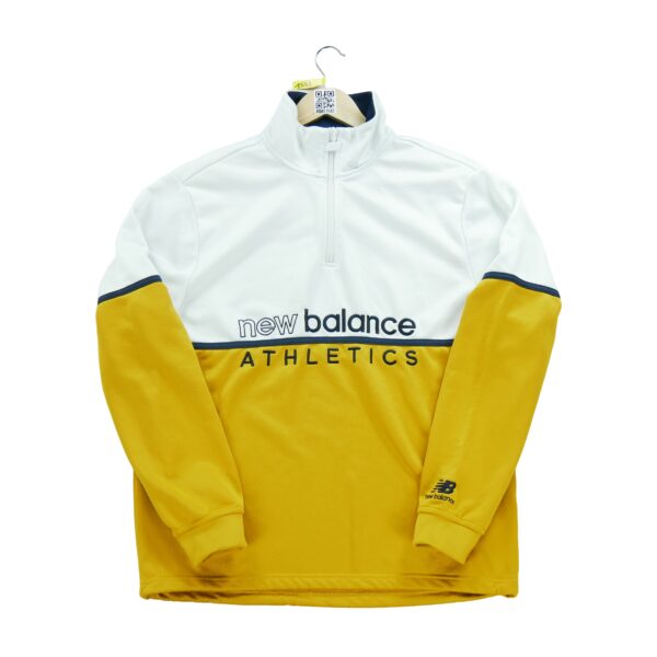 Sweat homme manches longues jaune New Balance Col Montant