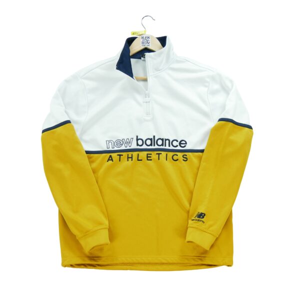 Sweat homme manches longues jaune New Balance Col Montant
