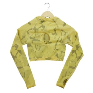 T shirt femme manches longues camouflage Gymshark Motif a motifs Col Rond