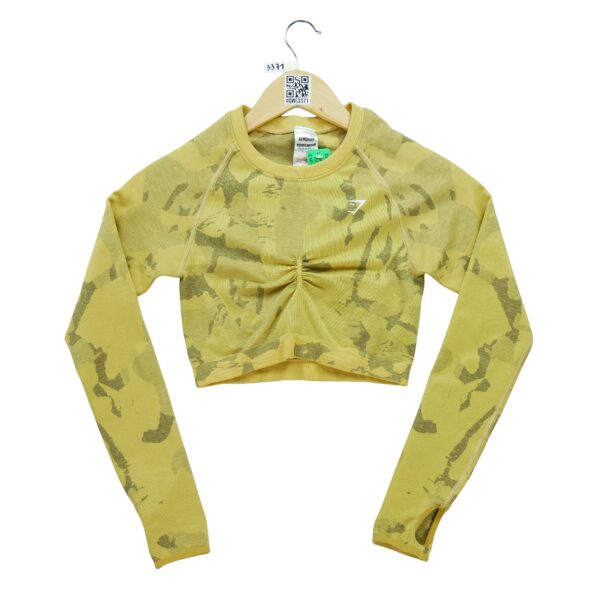 T shirt femme manches longues camouflage Gymshark Motif a motifs Col Rond