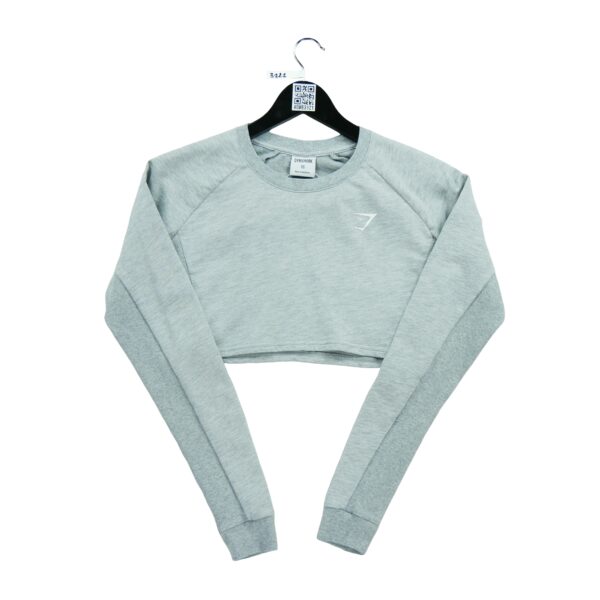 T shirt femme manches longues gris Gymshark Col Rond
