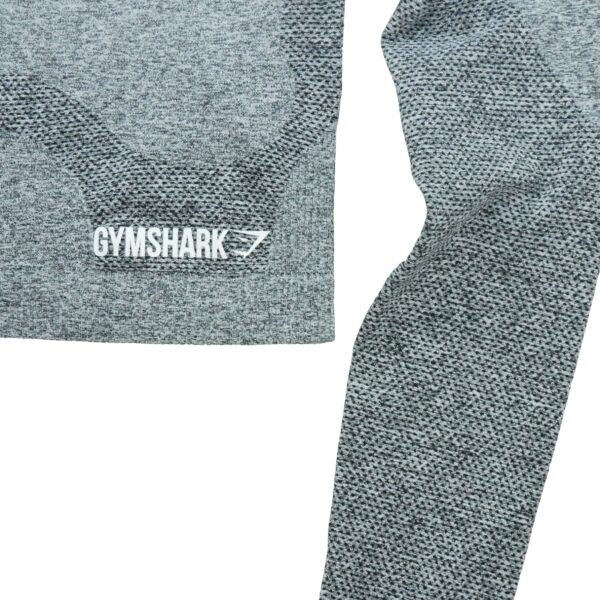 T shirt femme manches longues gris Gymshark Motif chine Col Rond