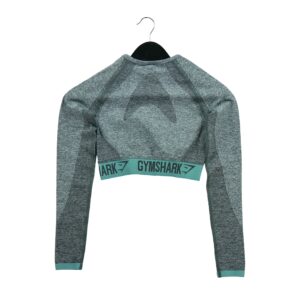 T shirt femme manches longues gris Gymshark Motif chine Col Rond