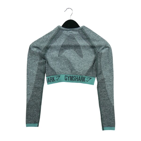 T shirt femme manches longues gris Gymshark Motif chine Col Rond