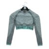 T shirt femme manches longues gris Gymshark Motif chine Col Rond