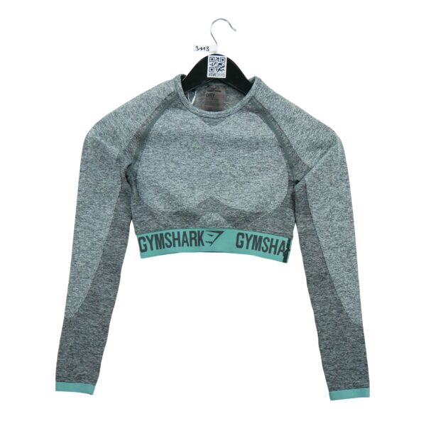 T shirt femme manches longues gris Gymshark Motif chine Col Rond