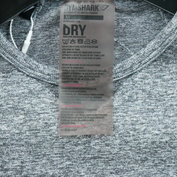 T shirt femme manches longues gris Gymshark Motif chine Col Rond