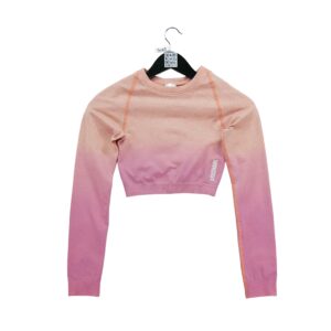 T shirt femme manches longues rose Gymshark Motif chine Col Rond