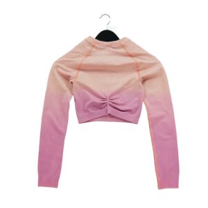 T shirt femme manches longues rose Gymshark Motif chine Col Rond