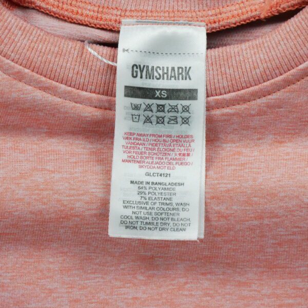 T shirt femme manches longues rose Gymshark Motif chine Col Rond