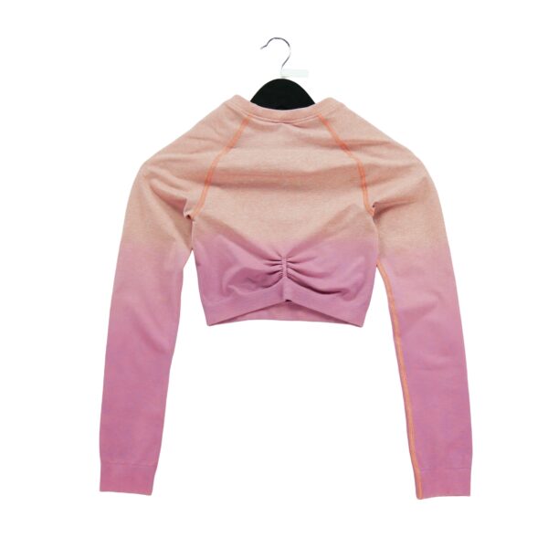 T shirt femme manches longues rose Gymshark Motif chine Col Rond