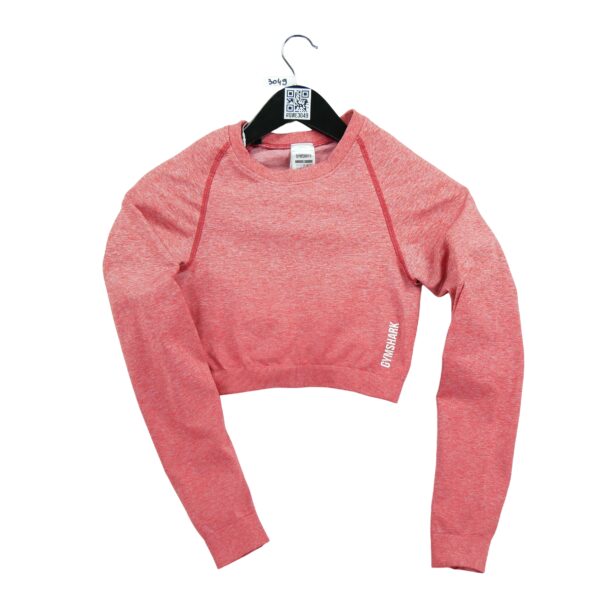 T shirt femme manches longues rouge Gymshark Col Rond