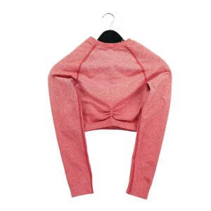 T shirt femme manches longues rouge Gymshark Col Rond