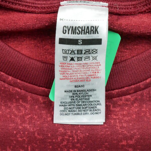 T shirt femme manches longues rouge Gymshark Motif chine Col Rond