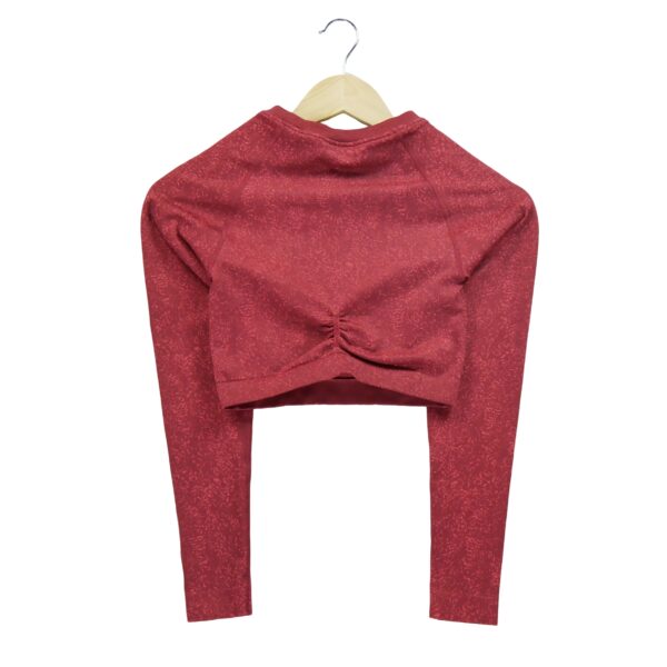 T shirt femme manches longues rouge Gymshark Motif chine Col Rond