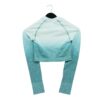 T shirt femme manches longues turquoise Gymshark Motif chine Col Rond