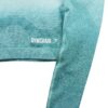 T shirt femme manches longues turquoise Gymshark Motif chine Col Rond