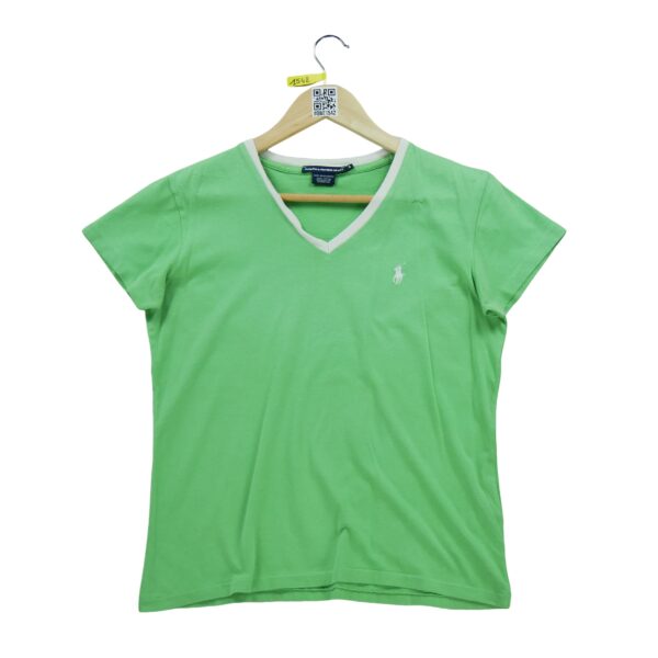T shirt manches courtes femme vert Polo Ralph Lauren Col V