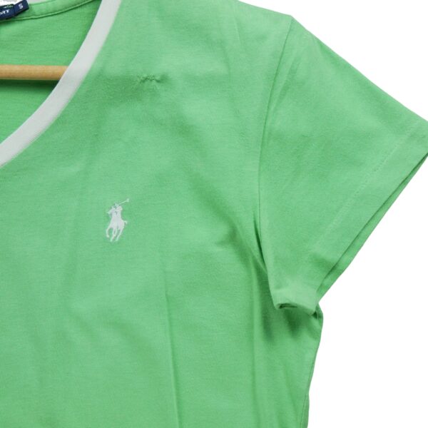 T shirt manches courtes femme vert Polo Ralph Lauren Col V