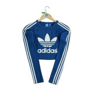 T shirt manches longues femme marine Adidas Motif imprime Col Rond